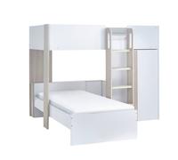 Cheshire Meadow Bunk Bed - Pale Wood & White - Single (90cm) Cheshire Multicolor Single