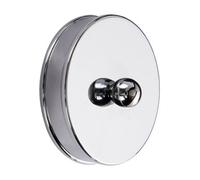 Cheshire Mouldings Round Polished Silver Metal Chrome-Plated Short Handrail End Cap (L)14mm (Dia)60mm (W)60mm, Pair