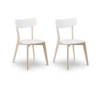 Cheshire Portland Premium White & Oak Dining Chairs - Set of 2 Cheshire Multicolor