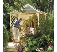 Cheshire Premier Pressure Treated Hexagonal Gazebo (3M X 2.6M X 2.7M)