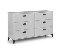Cheshire Premium Calder Locker 6 Drawer Wide Chest - Grey & Black Cheshire Multicolor