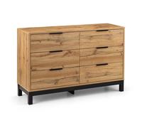 Cheshire Premium Kora 6 Drawer Wide Chest - Oak in Brown Cheshire Brown