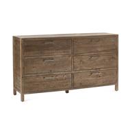 Cheshire Premium Legacy 6 Drawer Wide Chest - Cashew in Beige Cheshire Beige