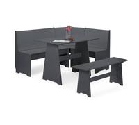 Cheshire Premium Newbury 158cm Corner Dining Set with Storage Bench -Anthracite in Grey Cheshire Grey