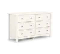 Cheshire Premium Solace 6 Drawer Wide Chest - Surf White Cheshire White