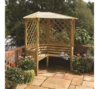 Cheshire Pressure Treated Royal Arbour With Under Seating in Light Oak Cheshire Light Oak