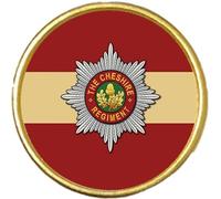 Cheshire Regiment Military Gold Colour Badge With A Velveteen Bag