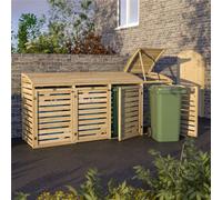 Cheshire Traditional Wooden Quadruple Bin Store Fits Four 240L Wheelie Bins
