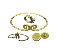 cheshjulv Monkey King 4-piece set, Limited edition Monkey King tight band, 1:1 ratio, including wind bell, gold black badge, ray ring, alloy material, Medium, Metal