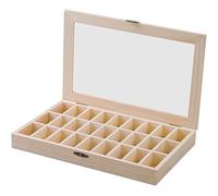 ChesKi Rock Display Box, Wooden with Transparent Lid, Also For Crystal, Gemstone And Jewellery Collections