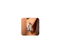 CHESKY Chunky Hoop Earrings for Women - Trendy 14K Gold Plated / Silver Thick Statement Earring, Hypoallergenic, Lightweight Hoop Earrings for Women, Petite Jewelry Gift, Gold Plated, No Gemstone