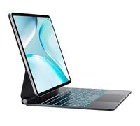 CHESONA for iPad Air 13 Inch Case with Keyboard (M2 2024/M3 2025), Multi-Touch Trackpad with 7 Color Backlit, Floating Cantilever Stand Wireless Keyboard for iPad Pro 12.9 6th/5th/4th/3rd Gen, Black