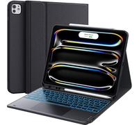 CHESONA for iPad Pro 13 Inch Case 2024 with Keyboard (M4) 2024, Magnetic Detachable Keyboard with Backlit, 2 Wireless Channels, Touchpad & Pencil Holder, Precise Cutouts Case for iPad Pro 13'', Black