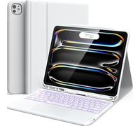 CHESONA for ipad pro 13 inch case 2024 with Keyboard (M4) 2024, Magnetic Detachable Keyboard with Backlit, 2 Wireless Channels, Touchpad & Pencil Holder, Precise Cutouts Case for iPad Pro 13'', White