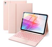 CHESONA - iPad 10th Generation Case with 7-Color Backlight Multi-Touch Trackpad Pen Holder 2 Bluetooth Channels Pink
