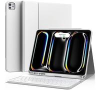 CHESONA iPad Pro 13 Case with Detachable Keyboard, Pencil Holder, Multi-Angles, Wireless Folio Case for iPad Pro 13'' White