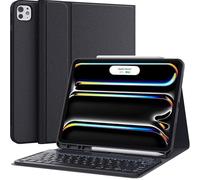 CHESONA iPad Pro 13 Inch Case 2024 with Keyboard, Magnetic Detachable Keyboard, Precise Cutouts Case with Pencil Holder, Multi-Viewing Angles, Wireless Folio Keyboard Case for iPad Pro 13'', Black