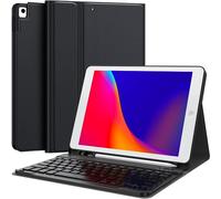 CHESONA Keyboard Case for iPad 9th Generation 2021 10.2 Inch, Detachable Wireless with Pencil Holder Stand Folio Keyboard Cover for iPad 9th Gen/8th Gen/7th Gen 10.2" (Black)