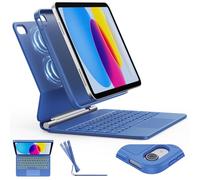 CHESONA Keyboard Case for iPad (A16) 11th 2025/10th Generation 10.9-inch 2022, 7-Color Backlit with Removable Protective Case, Floating Cantilever Stand, Portrait/Landscape Mode, Smart Trackpad, Blue