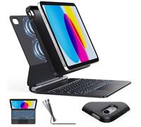 CHESONA Keyboard Case for iPad (A16) 11th 2025/10th Generation 10.9-inch 2022, 7-Color Backlit with Removable Protective Case, Floating Cantilever Stand, Portrait/Landscape Mode, Smart Trackpad, Black