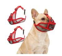 Chesoon 2PCS Dog Muzzle Soft Covered Breathable Safety Strap No Bite No Bark Vet Visit Essential Calm Control Pet Red S