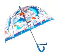 Chesoon Boys Umbrella for Ages 3-8 Automatic Open 8 Fiberglass Ribs Lightweight Rain Umbrella with Nameplate and Shark Patterns