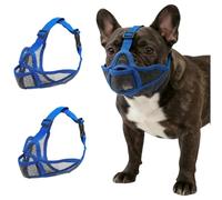 Chesoon Breathable Dog Muzzle 2PCS Soft Cover Anti Bite Bark Stop Outdoor Essential Calm Control Hot Weather Comfortable Blue S