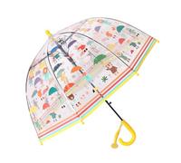 Chesoon Clear Bubble Umbrella for Kids with Cute Cartoon Dome POE Canopy and Smooth Curved Handle Automatic Open Rain Umbrella,Yellow
