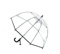 Chesoon Clear Bubble Umbrella for Kids with Windproof Transparent Dome POE Canopy Curved Handle Automatic Open Lightweight Rain Umbrella,Black