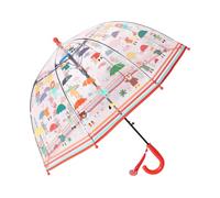 Chesoon Cute Girls Umbrella Lightweight Windproof Umbella with Automatic Handle Clear Bubble Dome for Kids Easily See Through in Rainy Days,Red