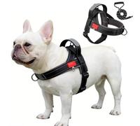 Chesoon Dog Harness Escape Proof No Pull Soft Lightweight Vest Reflective Quick Release Adjustable for Daily Use Black Grey S