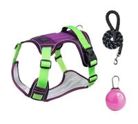 Chesoon Dog Harness Heavy Duty No Pull Tactical Vest with Fabric System Reflective Strip Extra Large Pet 49.6-99.2lb / 22.5-45kg Purple