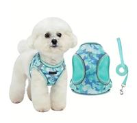 Chesoon Dog Harness Leash Set Heavy Duty Reflective Lightweight Summer Control for Summer Outdoor Dog Walking Blue XL 16.5-22lb / 7-10kg