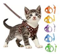 Chesoon Dog Harness No Pull Plaid Breathable Mesh Reflective Adjustable Pet Harness for Small Medium Dogs Running Training M Coffee