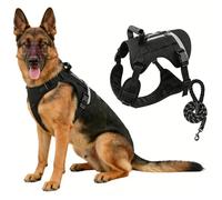 Chesoon Dog Harness Tactical No Pull Heavy Duty Vest with Control Handle for Walking Training 11-16.5 lb / 5-7.5 kg Black S