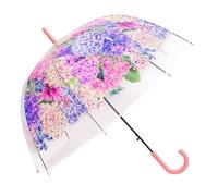 Chesoon Flower Pink Umbrella for Women Ladies Clear Dome Windproof Rain Umbrella Auto Opened with 8 Ribs and Curved Handle,Pink