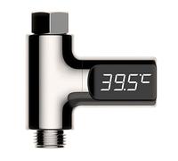 Chesoon Instant-Read Shower Thermometer LED Digital Display Fahrenheit/Centigrade 5-85℃/41-185℉ Baby Bath Water Powered Light 360° Rotating Screen for Home Bathroom Kitchen SN12