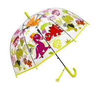 Chesoon Kids Clear Bubble Umbrella for Rain Windproof Dome Canopy Automatic Opened with Cute Dinosaurs Patterns,Yellow