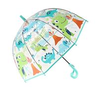 Chesoon Kids Clear Umbrella for Little Boys with an Easy Grip Handle Windproof Dome Bubble Canopy Cute Dinosaurs Figures Ages 3-8,Blue