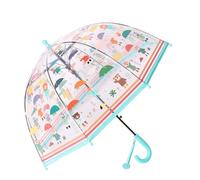 Chesoon Kids Dome Umbrella with 8 Ribs and Smooth Automatic Handle, Identify Tag, Rounded Beads, Cute Bear Surface for Boys Girls,Blue