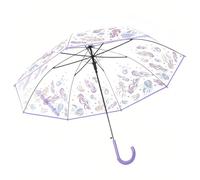Chesoon Purple Umbrella Clear Bubble Surface for Girls Women Romantic Jellyfish Pattern Automatic Open