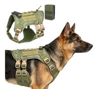 Chesoon Tactical Harness Convenient Handle Anti Pull Flexible Comes with Storage Pouch for Hot Sunny Days Keeps Dog Chill Green S