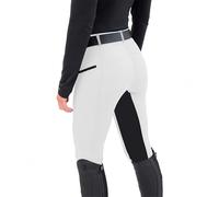 Chesoon Womens Horse Riding Pants Full Seat Riding Breeches Schooling Tights Horseback Patchwork Trouser White