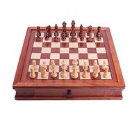 Chess 16.5in Magnetic Wooden Chess Set, Mahogany Chess Board Game Sets,Wooden Chess Set With Storage Chessboard