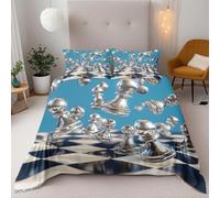 Chess 3D Printe Duvet Cover Sets Bedding Set Double Duvet 200X200 Cm Soft Microfiber Quilt Cover Decor With 2Pillowcase For Adults Kids Bedroom
