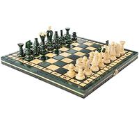 Chess and games shop Muba Beautiful Handcrafted Wooden Chess Set with Wooden Board and Handcrafted Chess Pieces - Gift idea Products (12.5'' (32 cm) Green)