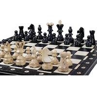 Chess and games shop Muba Beautiful Handcrafted Wooden Chess Set with Wooden Board and Handcrafted Chess Pieces - Gift idea Products (21" (55 cm) Black) - Chess Set - Board Game - 2 Players - Age 12+