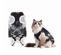 Chess and Roses Dog Surgery Suit Recovery Suit, 100% Cotton Breathable Full Body Dog & Cat Surgical Suit with Cute Prints, Alternative to Cone for Spay Neuter Wound Care, Male & Female Pets X-Large