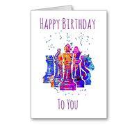 Chess Birthday Card Happy Birthday Watercolour effect (envelope included)