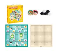 Chess Board 2-in-1 Board Game Set Double-Sided Chessboard Develops Logical Thinking for Family Party Games Durable Wood ABS Storage Box Chess Set(J)